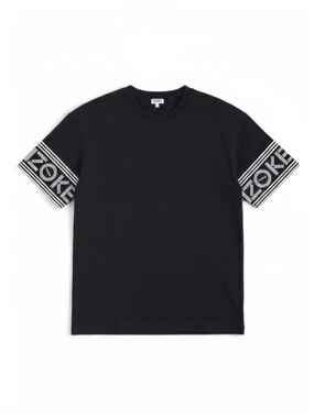 Kenzo Paris Logo Cuff Cotton T-Shirt - Black - Medium